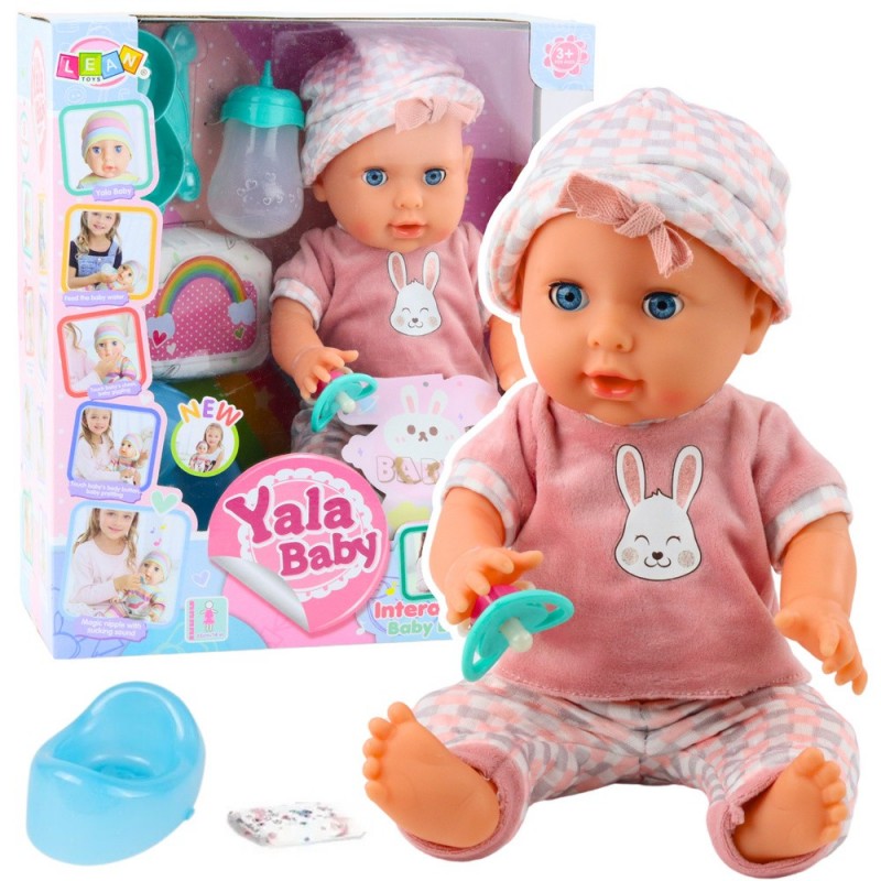 Baby Doll Infant Peeing Pink Set Accessories Sounds 35cm