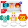Set of 3 Baby Rattle Teethers Animals