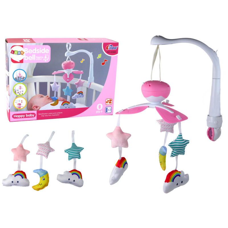 Crib Carousel Universal Clip Plush Pendants Pink
