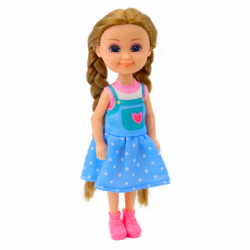 Mini Doll With Long Hair In Dress 15cm Mix