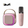 Karaoke Speaker Microphone Wireless K12 RGB Bluetooth Pink