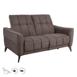 Recliner sofa CATHY 2-seater, electric, light brown