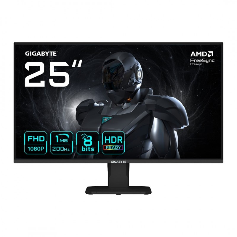 GIGABYTE GS25F2 25" FHD Gaming Monitor - 1920 x 1080, 200Hz, 1ms, 300 cd/m², Display HDR 10, HDMI 2.0, Displayport 1.4