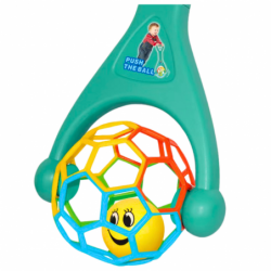 Pusher With Elastic Ball Rattling Turquoise Ball