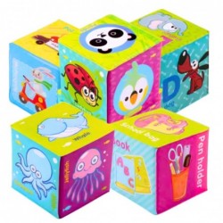 Educational Blocks Cubes Colored Letters Animals Learning 8pcs.