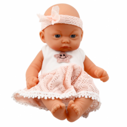 Baby Doll Pink Lace Dress with Star Headband