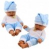Sleeping Baby Doll in Blue Pajamas Hat with Pompom