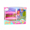 Mini Doll in Dress Double-decker Bed Dog Set