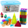 Set of Magnetic Blocks in a Suitcase, Colorful, 57 Pieces