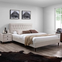 Bed EMILIA 160x200cm, with mattress HARMONY TOP, beige