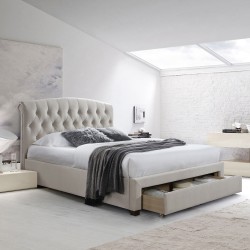Bed NATALIA 160x200cm, with mattress HARMONY DELUX, champagne