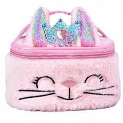 Plush Children's Cosmetic Bag Bunny Glitter Pink 20cm