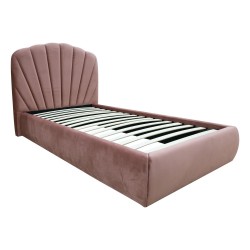 Bed EVA 90x200cm, old pink velvet