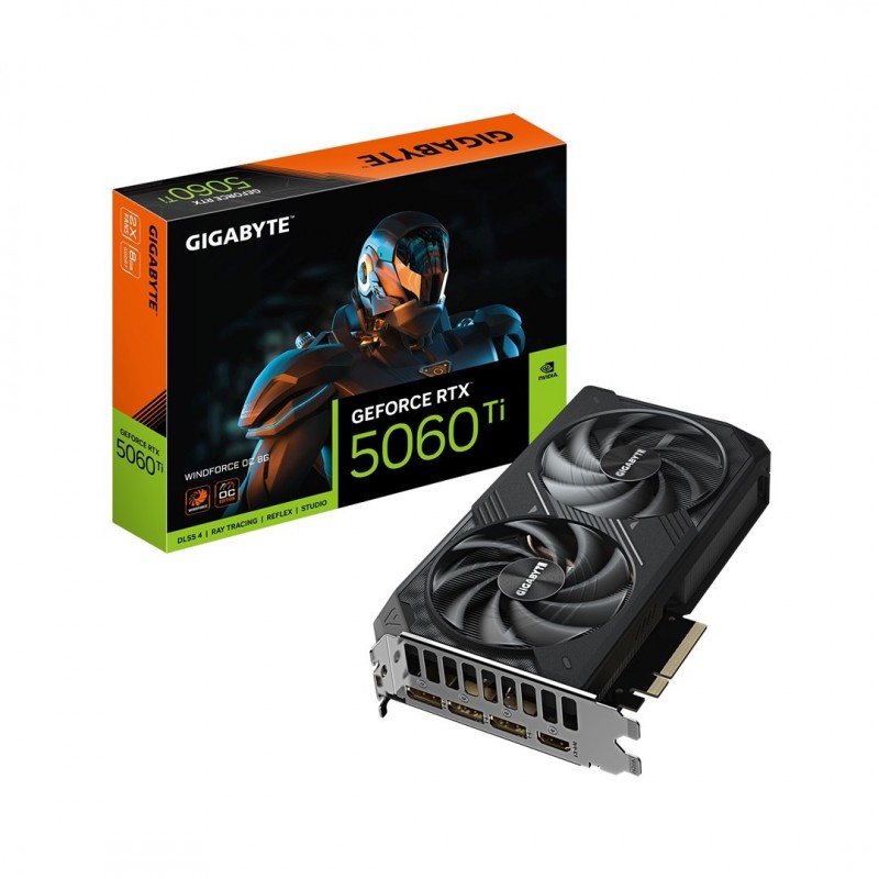 GIGABYTE GeForce RTX 5060 Ti WINDFORCE OC 8G Graphics Card - 8GB GDDR7, 128bit, PCI-E 5.0, 2587MHz Core Clock, 3 x