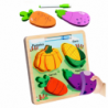 Puzzle Board 2in1 Wooden Educational Vegetables Marker