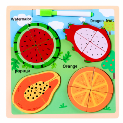 Puzzle Board 2in1 Wooden Educational Fruit Marker