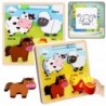 Puzzle Board 2in1 Wooden Educational Pets Marker