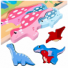 Puzzle Board 2in1 Wooden Educational Marker Dinosaurs 12pcs