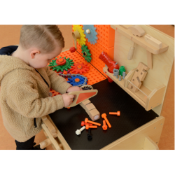 MASTERKIDZ Drewniany Warsztat XXL Montessori STEM z Narzędziami + Akcesoria