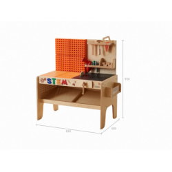 MASTERKIDZ Drewniany Warsztat XXL Montessori STEM z Narzędziami + Akcesoria