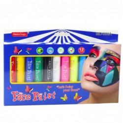 Face Painting Set - Marker Pens - Colored Pencils - 12 pcs