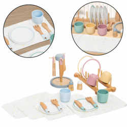 Wooden Children's Tableware Set Tableware Stand 33El