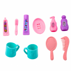 Mini Doll Set Care Accessories Pink Dress