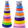 Pyramid Tower Kitten Gray Colorful 13 Wheels 41 x 15.5 x 15.5 cm