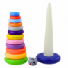 Pyramid Tower Kitten Gray Colorful 13 Wheels 41 x 15.5 x 15.5 cm