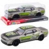 Rear-wheel drive sports racing car silver green