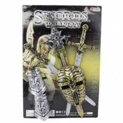 Knight Set 3 Swords Mask Protectors Realistic Decorations