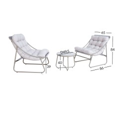 Aiamööblikomplekt JIVE laud ja 2 tooli