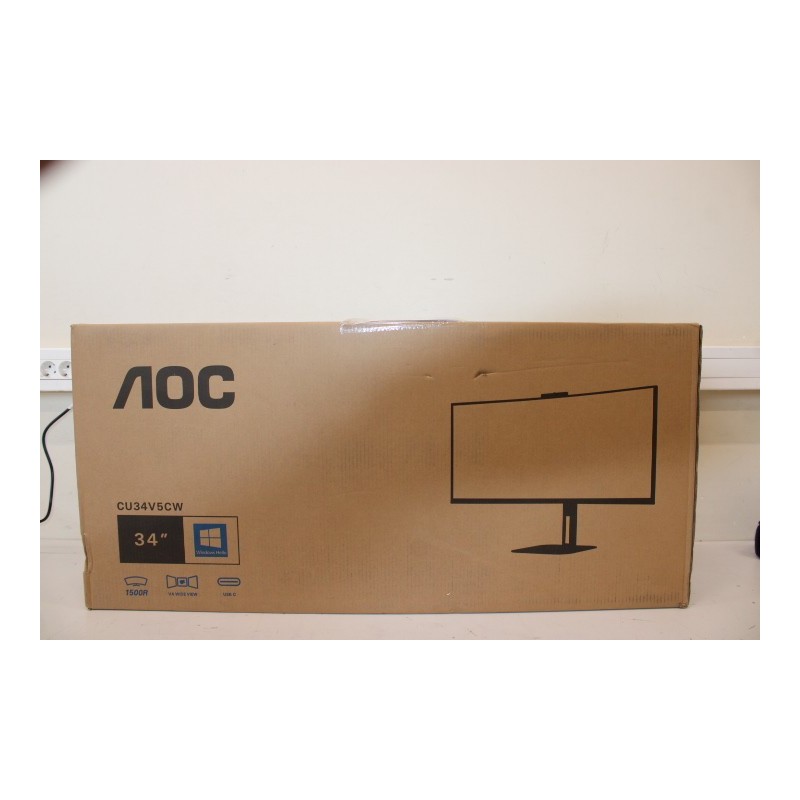 SALE OUT.  CU34V5CW/BK 34 " VA 21:9 100 Hz 4 ms 3440 x 1440 pixels HDMI ports quantity 1 DAMAGED