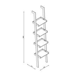 Bookshelf WALL 36,5x32x180cm, white