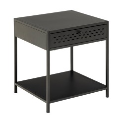 Nightstand NEWCASTLE with drawer, black