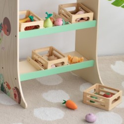 CLASSIC WORLD Zestaw Drewnianych Owoców w Koszyku 6 el.