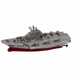 Military Ship Remote Controlled Boat RC Silver 15cm