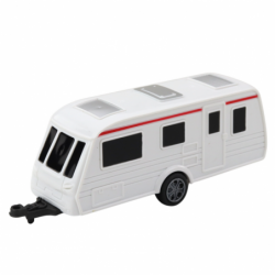 Set of Metal Car with Camper Trailer Orange