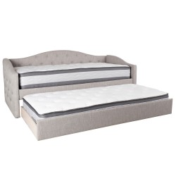 Bed ATLANTA 90x200cm, with two mattresses HARMONY UNO, grey