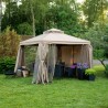Gazebo LEGEND 3x3xH2 2,8m, aluminum frame, roof and side walls  polyester fabric, color  beige