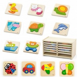Viga Toys Wooden puzzle 12 boards