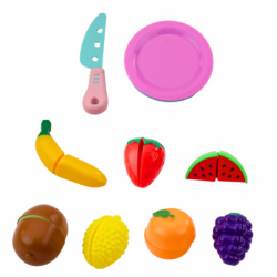 Set of Velcro Fruit Cutters Plates Knife Basket