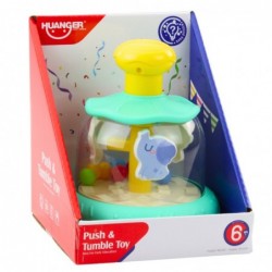 Carousel Spinning Top With Balls And Animals Hippopotamus Lion Monkey Green