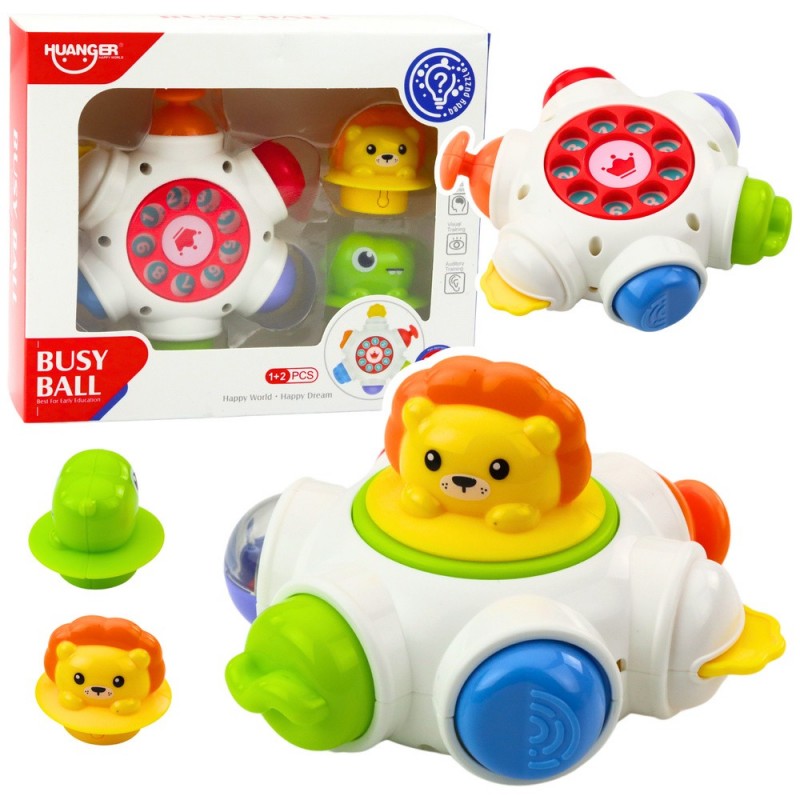 Interactive Toy For Toddlers UFO With Lion and Crocodile For