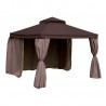 Gazebo LEGEND 3x4xH2 2,8m, aluminum frame, roof and side walls  polyester fabric, color  dark brown-beige