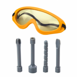 Children's Impact Hammer Drill 4 Interchangeable Bits Glasses Yellow