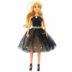 Anlily Doll Ball Gown Black and Gold Movable Limbs Blonde Hair