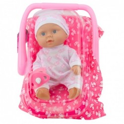 Baby Doll in Carrier Pajamas Cap Pacifier Pink