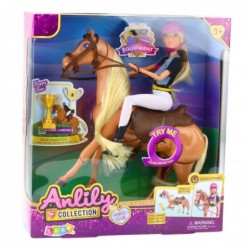 Anlily Doll Set With Horse Cup Helmet Movable Limbs Brown