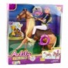 Anlily Doll Set With Horse Cup Helmet Movable Limbs Brown